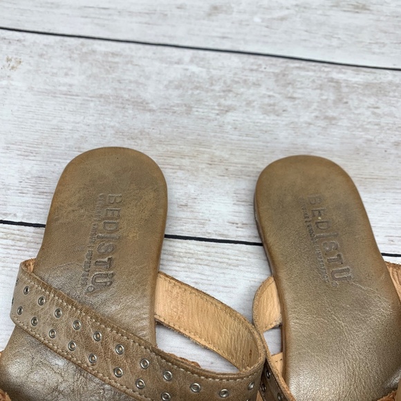 BedStu Henna Womens Leather Strappy Flat Sandals Size 8 Tan - Picture 10 of 12
